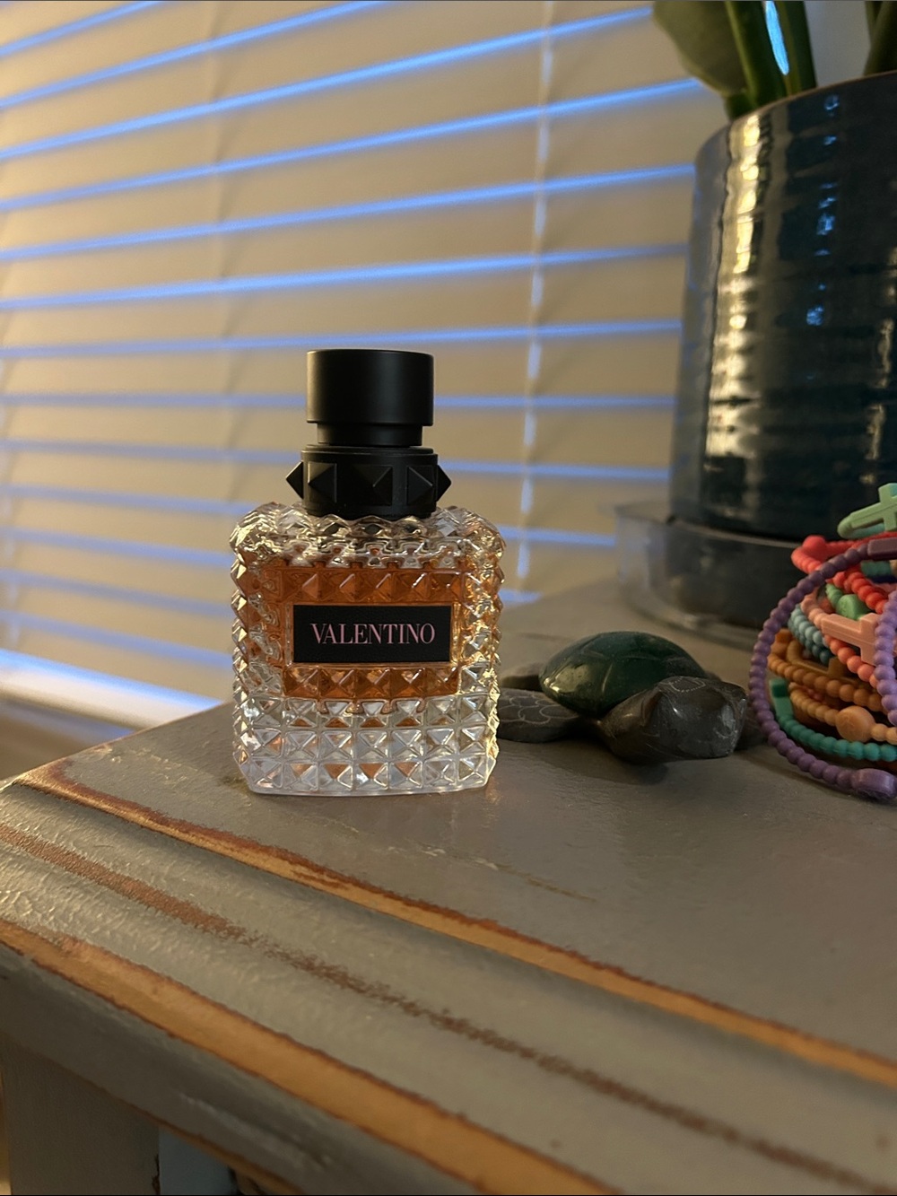 Valentino Studded Glass Mini Bottles in Amber